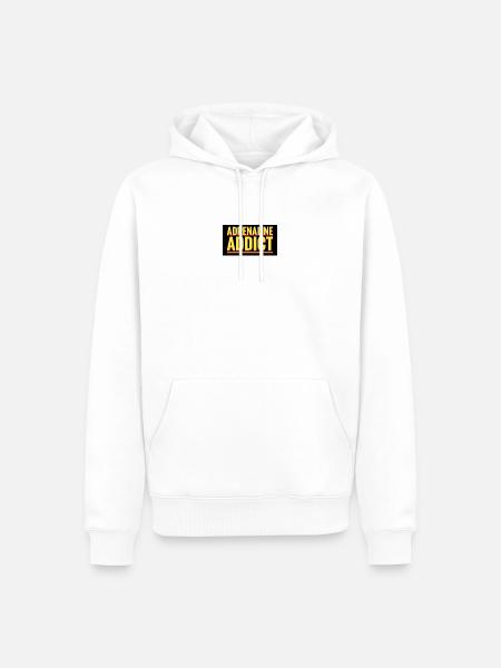 Adrenaline Addict Announcement - Men’s Premium Organic Hoodie - white