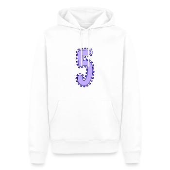 5. 5 YEARS. 5th ANNIVERSARY. 5 YEAR ANNIVERSARY - Men’s Premium Organic Hoodie - white - Front - Nico (187cm)
