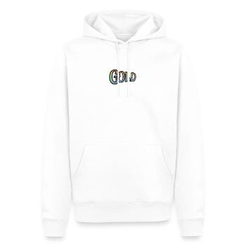 OR - avec les couleurs de l’arc-en-ciel - Sweat à capuche Premium bio Homme - blanc - Devant - Nico (187cm)
