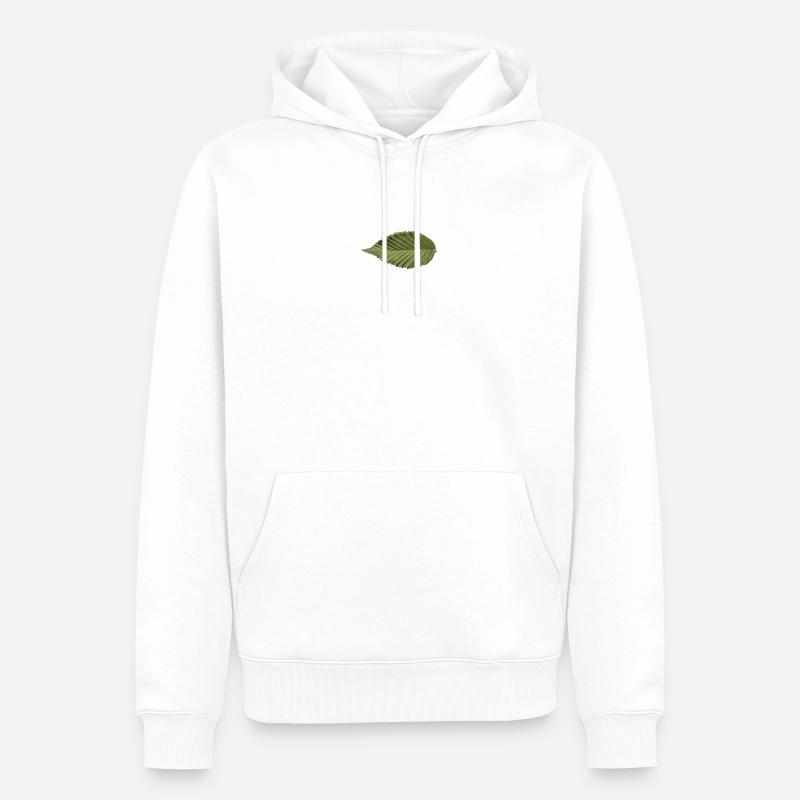 Leaf Structure Olive Green Pattern - Men’s Premium Organic Hoodie - white