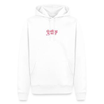 Lesen ist sexy – Retro Typografie - Männer Premium Bio Hoodie - Weiß - Vorne - Nico (187cm)