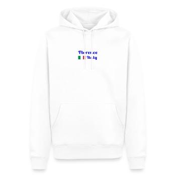 Florence, Italie - Imprimés élégants - Sweat à capuche Premium bio Homme - blanc - Devant - Nico (187cm)