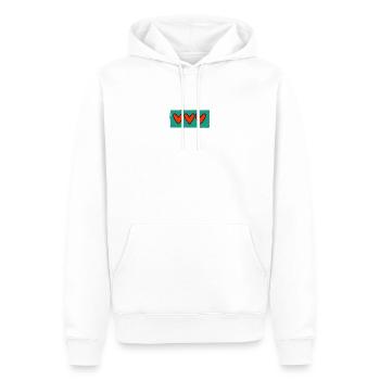 GERADE VERHEIRATET. Junggesellinnenabschied. VALENTINSTAG. PAAR - Männer Premium Bio Hoodie - Weiß - Vorne - Nico (187cm)