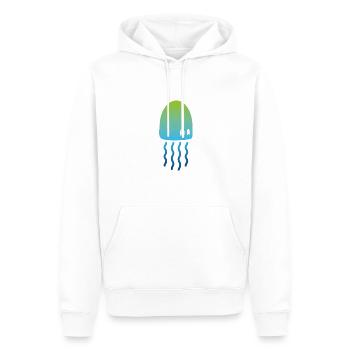 Votre jolie méduse | Créatures marines - Sweat à capuche Premium bio Homme - blanc - Devant - Nico (187cm)
