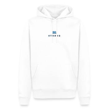 Be STRONG 6 - Sweat à capuche Premium bio Homme - blanc - Devant - Nico (187cm)