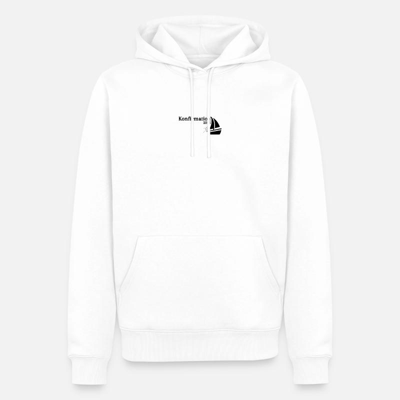 Confirmation 2025 Le navire navigue à l’horizon - Sweat à capuche Premium bio Homme - blanc