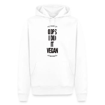 Oups je l’ai fait végétalien drôle dicton végétalien - Sweat à capuche Premium bio Homme - blanc - Devant - Nico (187cm)