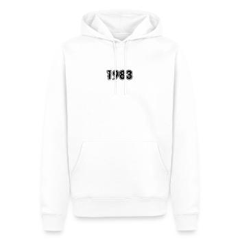 Jahrgang 1983 - Männer Premium Bio Hoodie - Weiß - Vorne - Nico (187cm)
