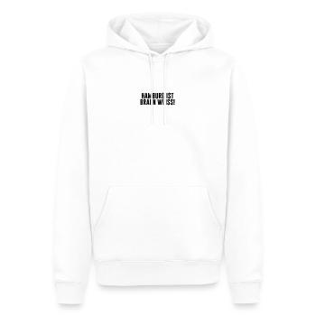 Hamburg ist braun weiß - T-Shirt, St.Pauli - Männer Premium Bio Hoodie - Weiß - Vorne - Nico (187cm)