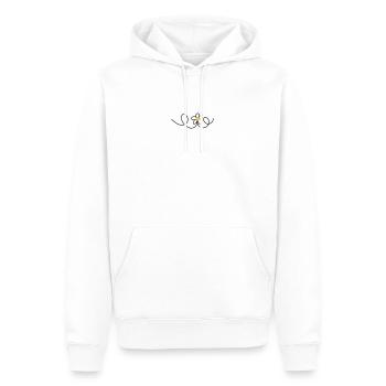 Blume - Männer Premium Bio Hoodie - Weiß - Vorne - Nico (187cm)