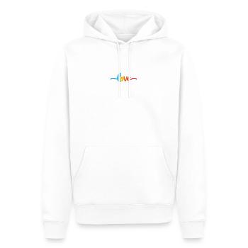 Message d’amour sincère en coloré - Sweat à capuche Premium bio Homme - blanc - Devant - Nico (187cm)