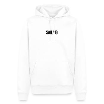 naviguer - Sweat à capuche Premium bio Homme - blanc - Devant - Nico (187cm)