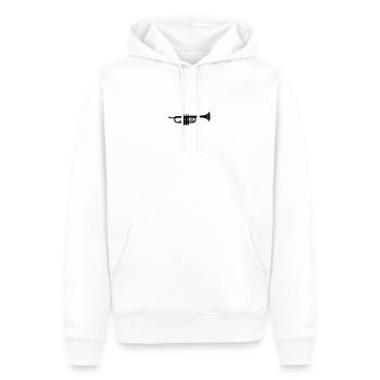 Une trompette - Sweat à capuche Premium bio Homme - blanc - Devant - Nico (187cm)