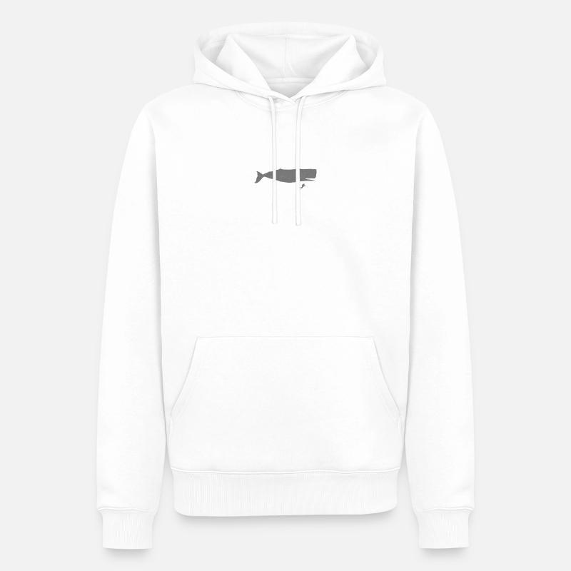 Plongeur sous-marin avec cachalot - Sweat à capuche Premium bio Homme - blanc