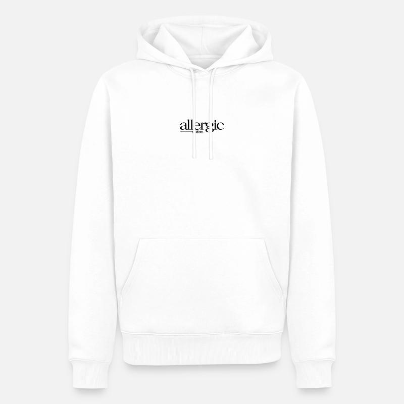 allergique aux idiots - Sweat à capuche Premium bio Homme - blanc