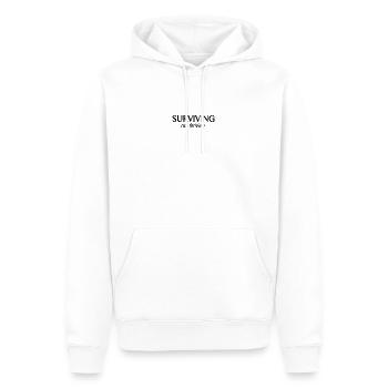 Surviving Not Thriving Shirt – Funny Anxiety Humor - Männer Premium Bio Hoodie - Weiß - Vorne - Nico (187cm)