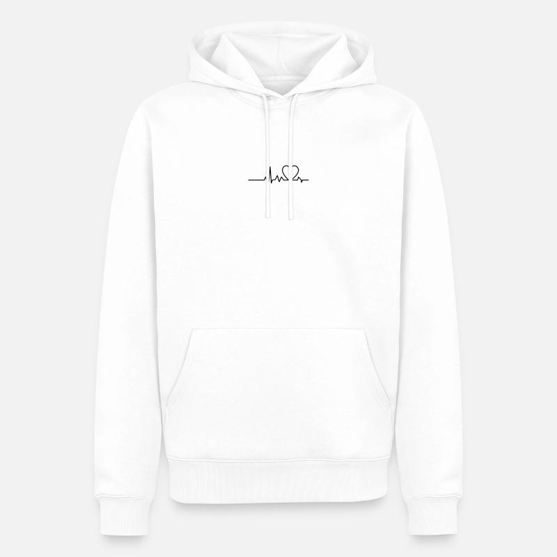 Herz-Lebensader - Männer Premium Bio Hoodie - Weiß