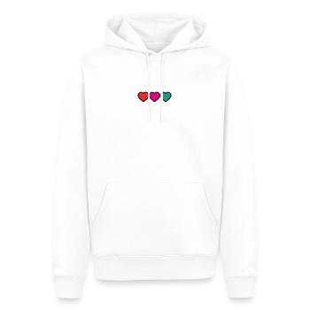 VIELEN DANK. GELIEBTE. MEISTER. HERZ. DANKE HERRIN. - Männer Premium Bio Hoodie - Weiß - Vorne - Nico (187cm)