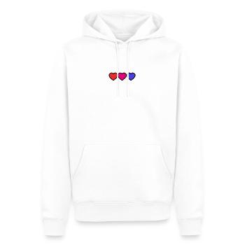 COEUR. MERCI. MAÎTRESSE. MAÎTRE. MERCI MAÎTRESSE. - Sweat à capuche Premium bio Homme - blanc - Devant - Nico (187cm)