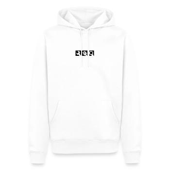 Kolben und Schraubenschlüssel Logo - Männer Premium Bio Hoodie - Weiß - Vorne - Nico (187cm)