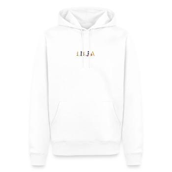 Le nom de LILJA décoré de fleurs - Sweat à capuche Premium bio Homme - blanc - Devant - Nico (187cm)