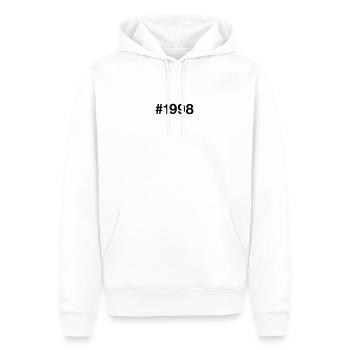 Hashtag vintage 1998 28 ans 28e anniversaire - Sweat à capuche Premium bio Homme - blanc - Devant - Nico (187cm)