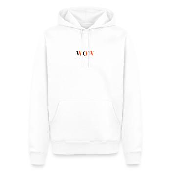 WOW dreifarbig - Männer Premium Bio Hoodie - Weiß - Vorne - Nico (187cm)