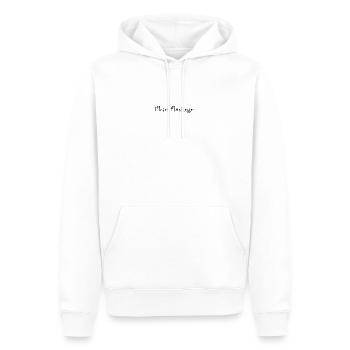 MERCI. MAÎTRESSE. MAÎTRE. MERCI MAÎTRESSE - Sweat à capuche Premium bio Homme - blanc - Devant - Nico (187cm)