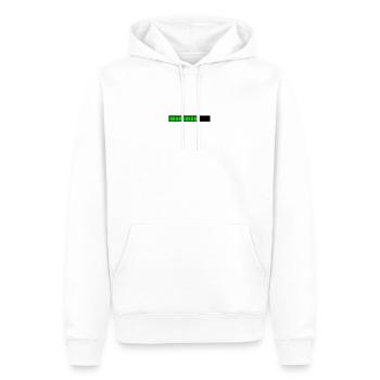 Rechteckige Ladeleiste Schwarzgrün (75%) - Männer Premium Bio Hoodie - Weiß - Vorne - Nico (187cm)