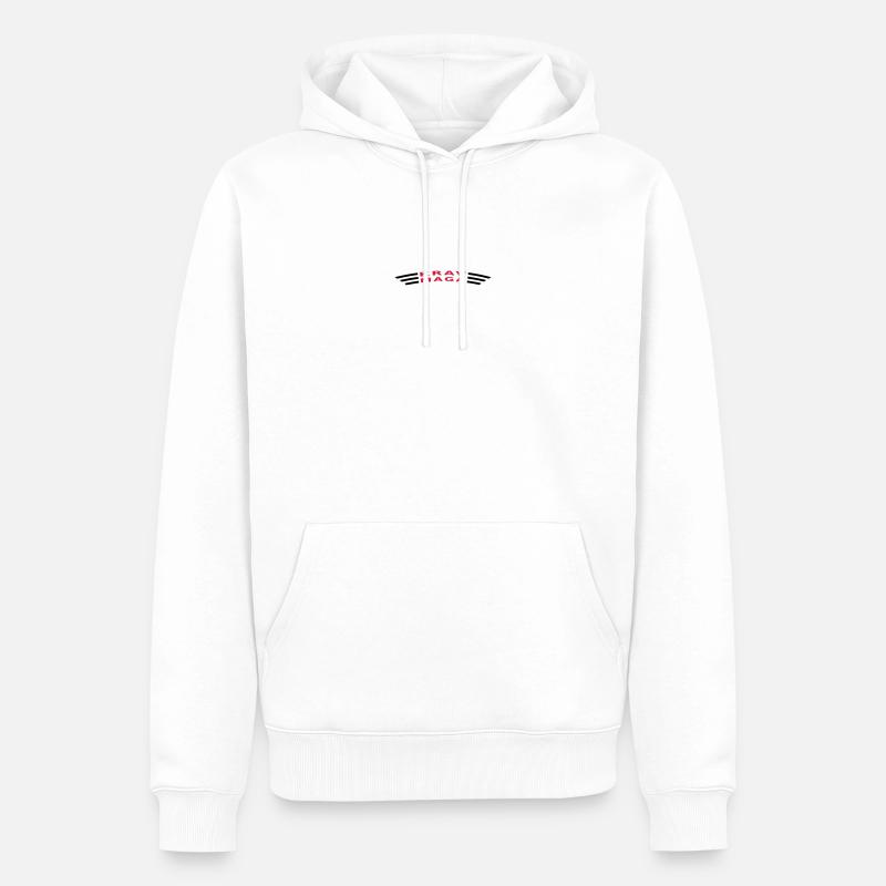 KRAVMAGA courbée - Sweat à capuche Premium bio Homme - blanc