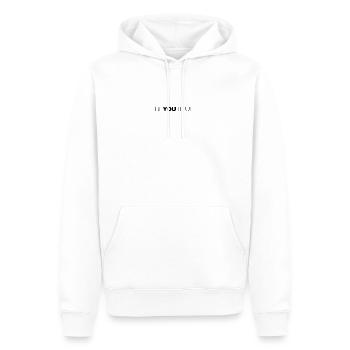 Dictons sympas beyoutiful motivation typographie - Sweat à capuche Premium bio Homme - blanc - Devant - Nico (187cm)