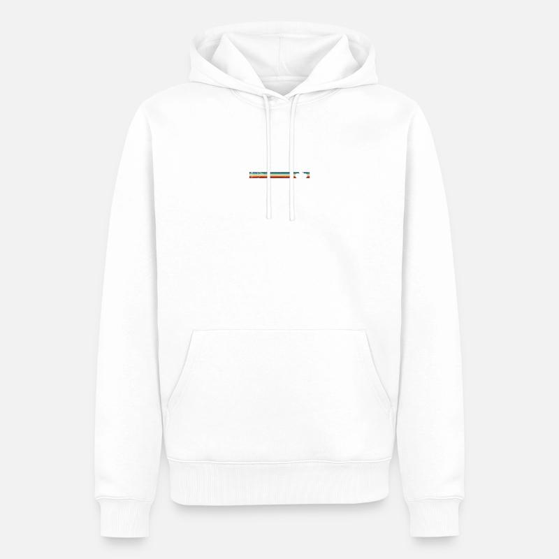 Conception de vélo à rayures arc-en-ciel - Sweat à capuche Premium bio Homme - blanc