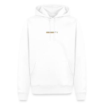 Retro Bicycle on Rainbow Stripes - Men’s Premium Organic Hoodie - white - Front - Nico (187cm)