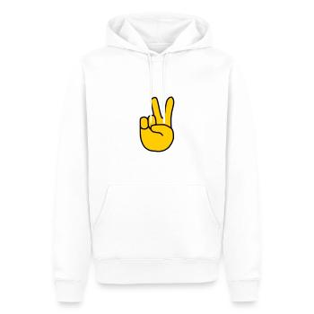 Emoji Peace Finger Sketch Couleur - Sweat à capuche Premium bio Homme - blanc - Devant - Nico (187cm)