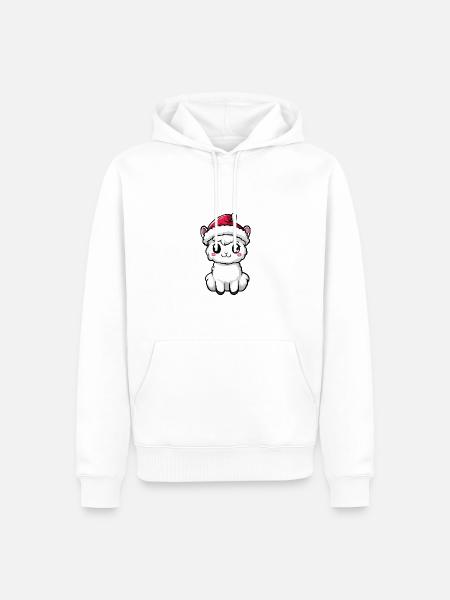 Alpaca Llama Christmas Cute - Men’s Premium Organic Hoodie - white