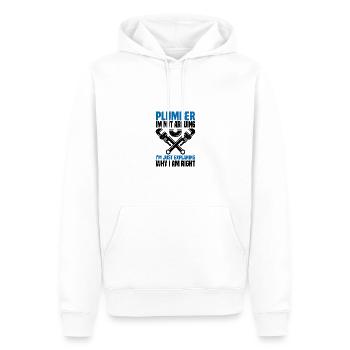 Håndværker - Herre Premium økologisk hoodie - hvid - Foran - Nico (187cm)