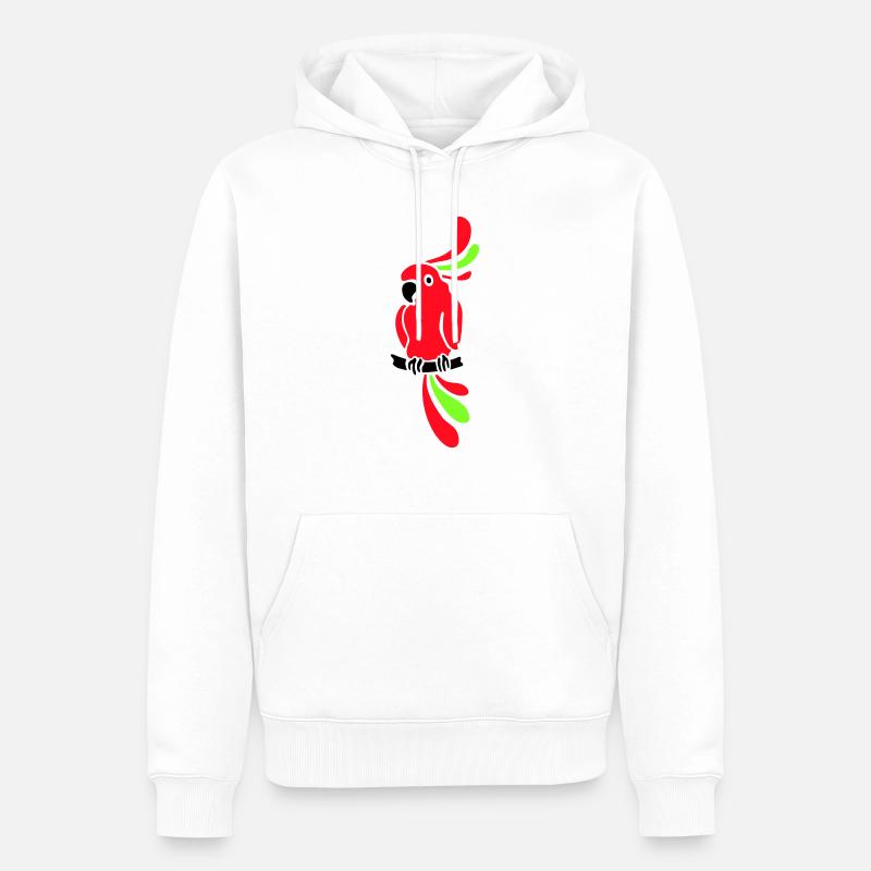 Papagei - bunt - Vogel - Männer Premium Bio Hoodie - Weiß
