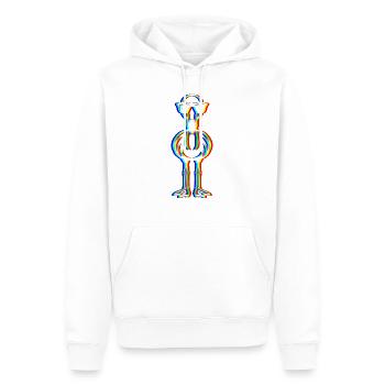 Glitch Flamingo – Cool & Colorful - Men’s Premium Organic Hoodie - white - Front - Nico (187cm)