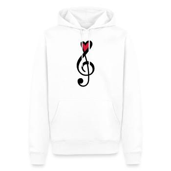 Clef Heart Red Music - Men’s Premium Organic Hoodie - white - Front - Nico (187cm)