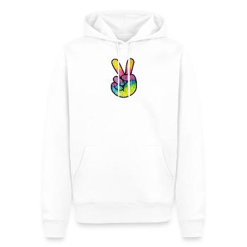 Peace Out! - Männer Premium Bio Hoodie - Weiß - Vorne - Nico (187cm)