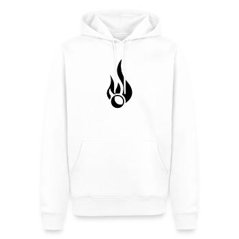Flammender Ball - Männer Premium Bio Hoodie - Weiß - Vorne - Nico (187cm)