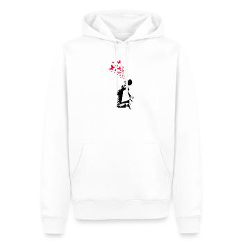 Style artistique de rue Butterfly Boy - Sweat à capuche Premium bio Homme - blanc - Devant - Nico (187cm)