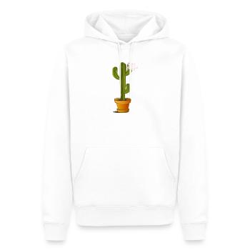 Cactus enchanteur dans un pot de fleurs avec fleur - Sweat à capuche Premium bio Homme - blanc - Devant - Nico (187cm)