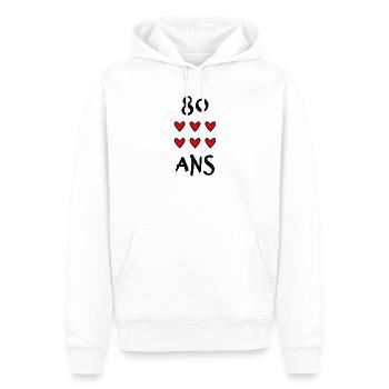 80. 80 YEARS. 80th ANNIVERSARY. 80 YEARS ANNIVERSARY. - Men’s Premium Organic Hoodie - white - Front - Nico (187cm)