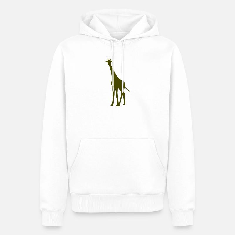 Girafe - Sweat à capuche Premium bio Homme - blanc