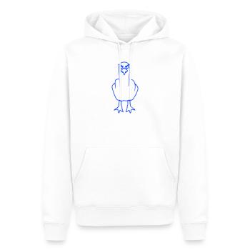 Möwe Mittelfinger Beleidigung Stinkefinger frech - Männer Premium Bio Hoodie - Weiß - Vorne - Nico (187cm)