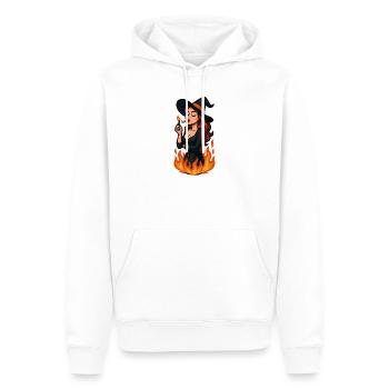 Hexe in Flammen - Männer Premium Bio Hoodie - Weiß - Vorne - Nico (187cm)