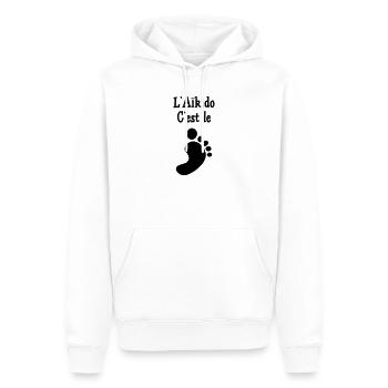L''Aïkido c'est le pied ! - Sweat à capuche Premium bio Homme - blanc - Devant - Nico (187cm)