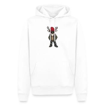 Hirsch Weihnachten Winter - Männer Premium Bio Hoodie - Weiß - Vorne - Nico (187cm)