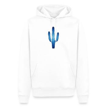Blauer Geometrik Kaktus - Männer Premium Bio Hoodie - Weiß - Vorne - Nico (187cm)